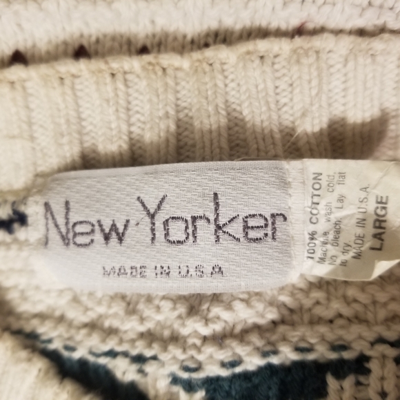 New Yorker Fair isle chunky knit sweater L - Picture 7 of 8